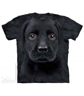 T-shirt tête de chiot Labrador Noir The Mountain