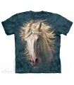 White Horse Portrait - Animal T Shirt The Mountain
