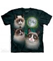 Three Grumpy Cat Moon - Cat T Shirt The Mountain