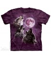 Three Wolf Moon in Purple - Wolves T Shirt The Mountain