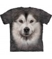 Alaskan Malamute Face - Dogs T Shirt by the Mountain