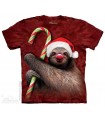 Candy Cane Sloth - Christmas T Shirt The Mountain