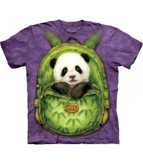 Backpack Panda - Panda T Shirt by the Mountain