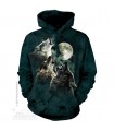Three Wolf Moon - Adult Wolf Hoodie The Mountain