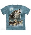 Old School Wolf Collage - Animal T Shirt The Mountain