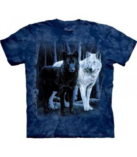 Black and White Wolves - Zoo Animals T Shirt by the Mountain