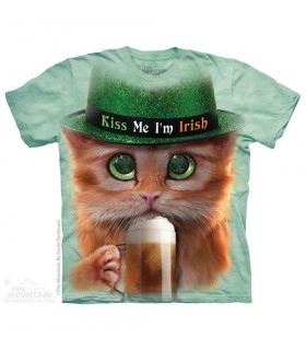 Big Face Irish Kitty - Cat T Shirt The Mountain