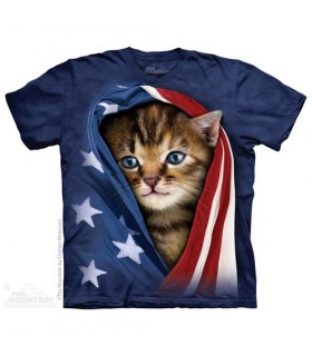 Patriotic Kitten - Cat T Shirt The Mountain