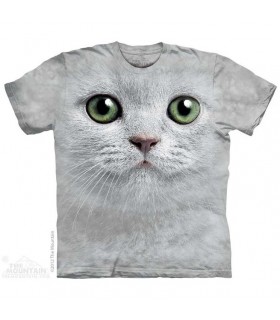 Green Eyes Face - Cats T Shirt by The Mountain