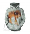 Adult Unisex Forest Wolf Hoodie The Mountain