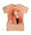Big Face Flamingo Womens T-Shirt