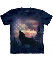 Patriotic Wolf Howl T Shirt