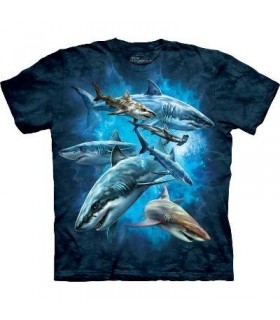 Shark Collage - Aquatics T Shirt by the Mountain