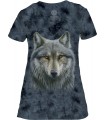 The Mountain Warrior Wolf Womens Tri-Blend VNeck T Shirt