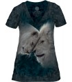 The Mountain White Lion Love Womens Tri-Blend VNeck T Shirt