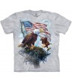 The Mountain American Eagle Flag Patriotic Bird T Shirt