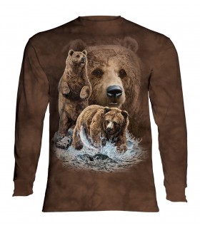Tee-shirt manches longues motif Trouver 10 ours bruns