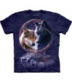 Dreamcatcher Wolves Native American T Shirt by the Mountain