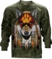 Tee-shirt manches longues motif Loup indigène