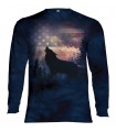 Longsleeve T-Shirt with Patriotic Howl design