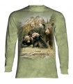 Longsleeve T-Shirt with Black Bear Family design