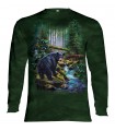 Tee-shirt manches longues motif Forêt de l'ours noir