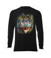 Longsleeve T-Shirt with Painted Wolf design