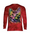 Longsleeve T-Shirt with Colourful Cat design