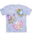 Butterfly Kitten Fairies - Pets T Shirt by the Mountain