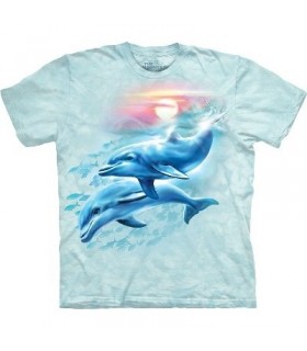 Dolphin Sunset - Sealife T Shirt by the Mountain