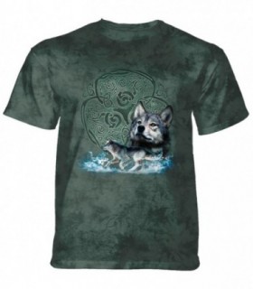 Tee-shirt Loup celtique en vert The Mountain