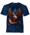 The Mountain Eagle And Flag Blue T-Shirt