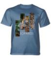 The Mountain Protect Leopard Split Portrait Blue T-Shirt