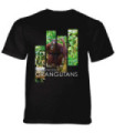 The Mountain Protect Orangutan Split Portrait Black T-Shirt