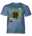 The Mountain Protect Orangutan Split Portrait Blue T-Shirt