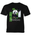 The Mountain Protect Giant Panda Split Portrait Black T-Shirt