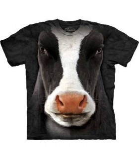 Black Cow Face - Cow T Shirt by the Mountain