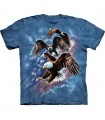 Patriotic Eagle Collage - Eagles T Shirt by the Mountain