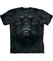 Black Pug Face - Dogs T Shirt by the Mountain
