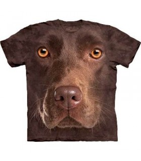 Chocolate Lab Face - Dogs T Shirt by the Mountain
