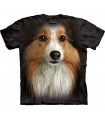 Sheltie Face - Dog T Shirt from the Mountain