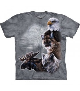 North American Collage - Animal T Shirt by the Mountain