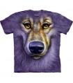 Friendly Wolf Face - Wolf T Shirt by the Mountain