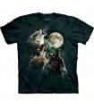 T-Shirt 3 Loups à la Lune par The Mountain
