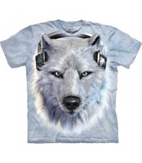 White Wolf DJ - Wolf T Shirt by the Mountain