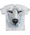 White Wolf Face - Wolf T Shirt by the Mountain