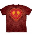 Red Peace Heart - Inspirational T Shirt by the Mountain