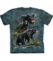 Three Black Bears - Animals T Shirt by the Mountain