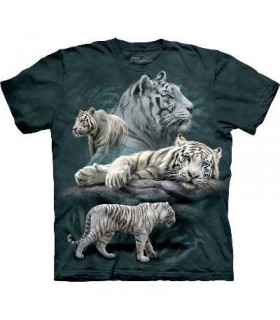 White Tiger Collage - Big Cats T Shirt by the Mountain