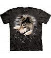 Loup couché - T-shirt animal par the Mountain